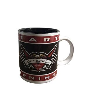 Harley Davidson Genuine Tea Coffee Break Mug 4" 1998 Kickstart Your Morning